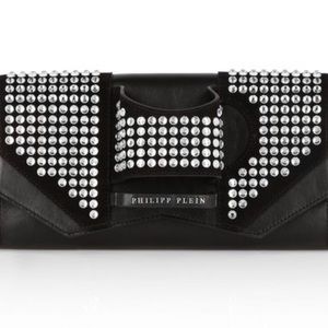 Philipp Plein crystal clutch hand built in glove